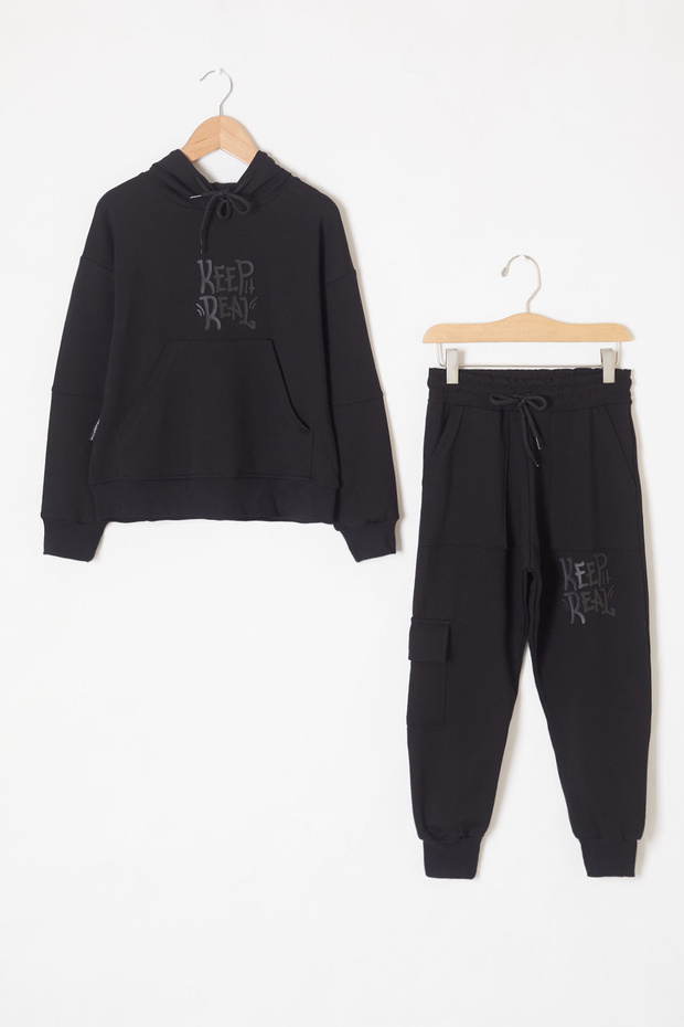 Black Keep Read Written Boys' Hooded Set 19316