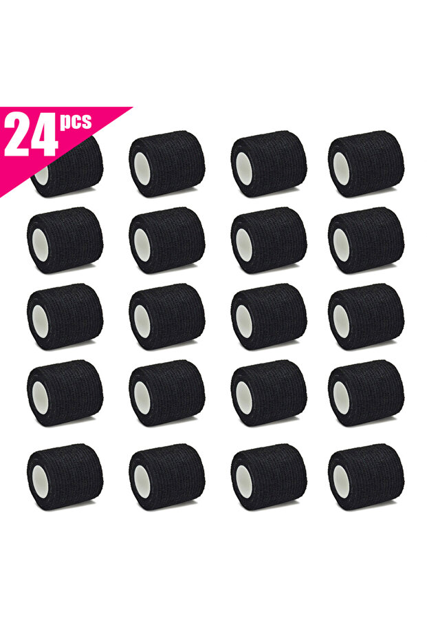 24pcs 6pcs/12pcs/24pcs 5cm * 4.5m black gauze sports bandage with self-adhesive breathable elastic b