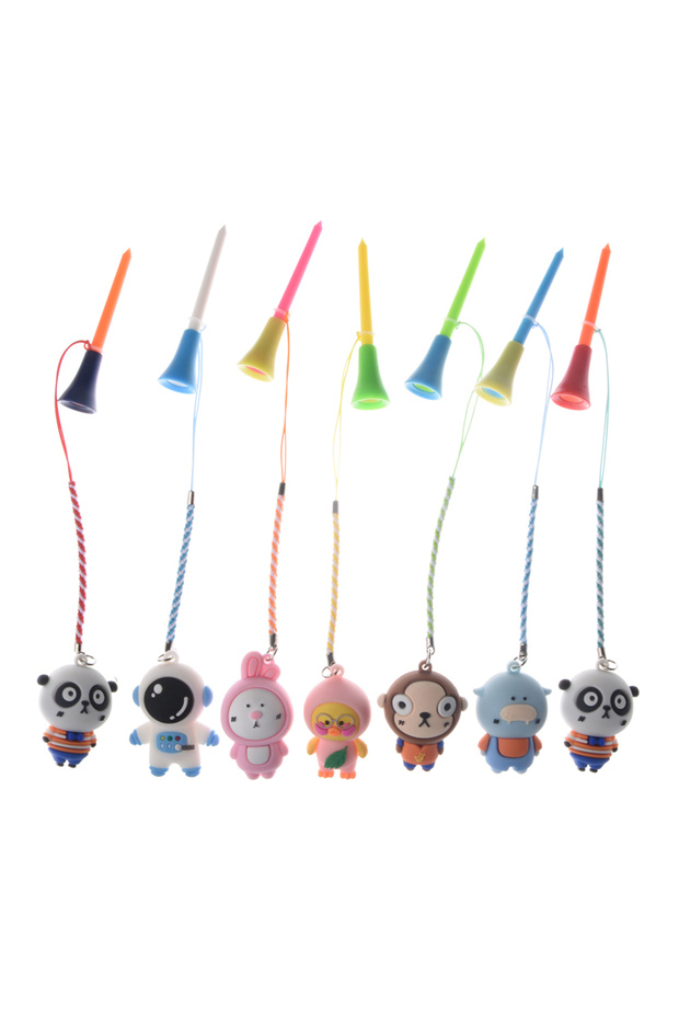 5Pcs Random Patterns 5Pcs Golf Tee With PVC Cartoon Pattern Golf Ball Holder With Handmade Rope Pre