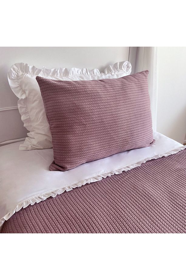 Pike Takımı Tek Kişilik Örgü Desen-Mürdüm - 2