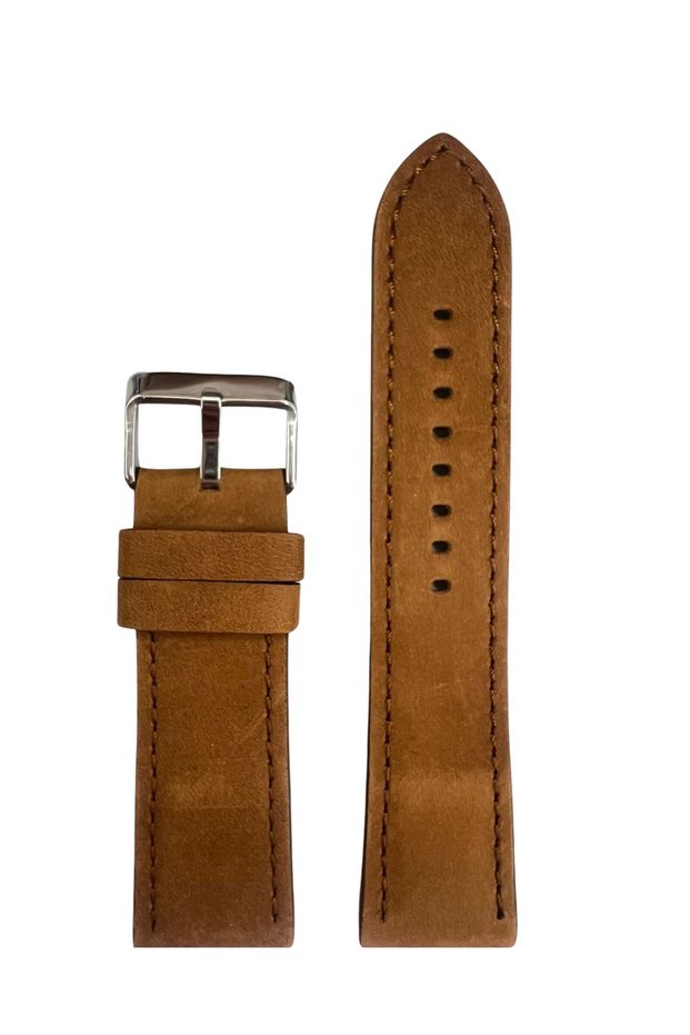R4138S Leather Strap - 24mm - Tan - Suede Look and Stylish - Unisex