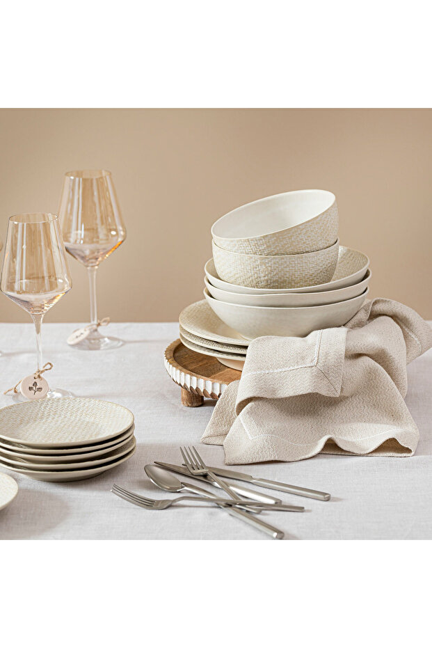 Beja Çukur Tabak 21 cm Krem - 2