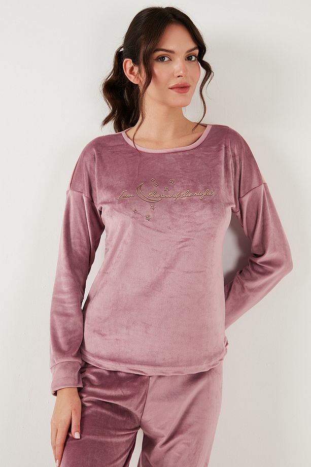 Regular Fit Yumuşak Dokulu Kadife Pijama Takımı Pijama Takımı 6094200w4 - 5