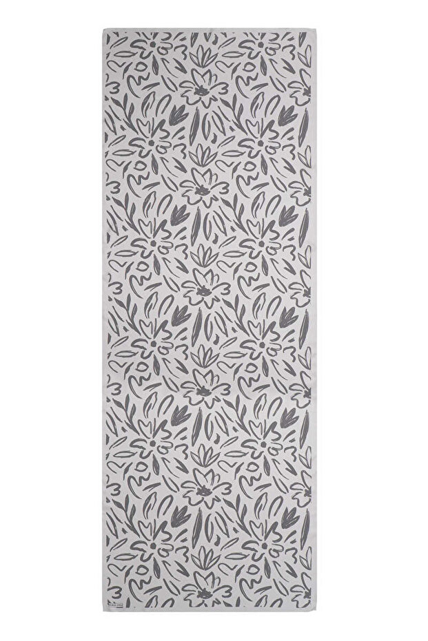 Gray Spring Pattern Twill Silk Shawl - 3