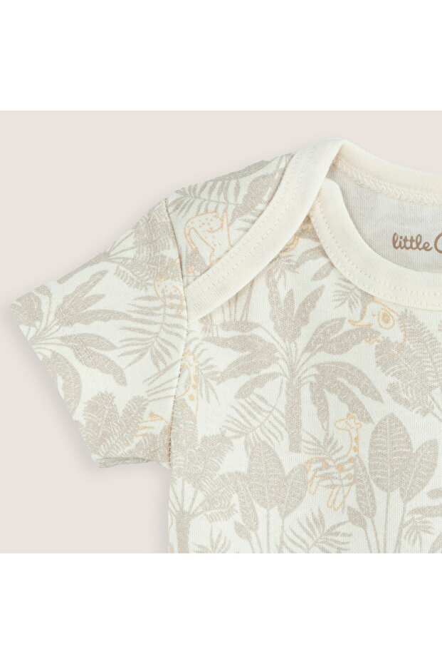 Jungle Baskılı Body Ekru - 2