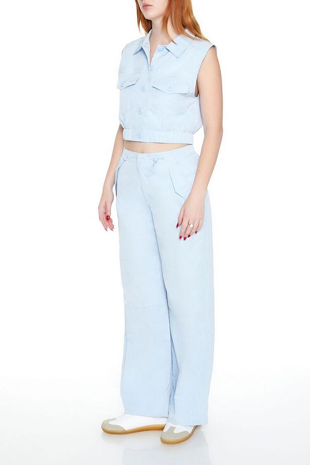 Toggle Drawstring Wide-Leg Pantolon - 5
