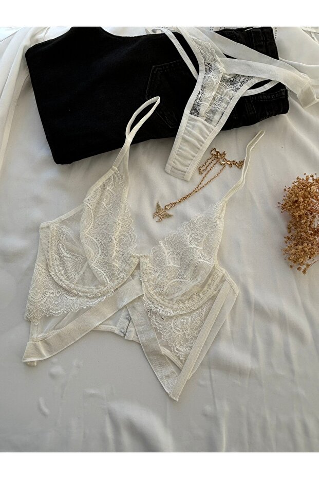 Beyaz Bralet Takım - 2