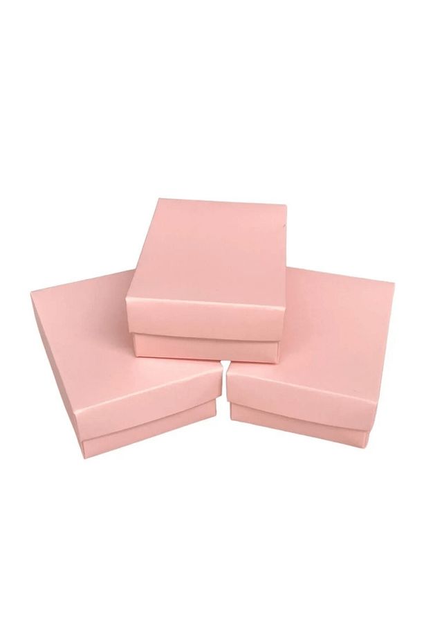 24 Adet Pembe Karton Takı Kolye İçi Süngerli Mini Set Kutusu - 2
