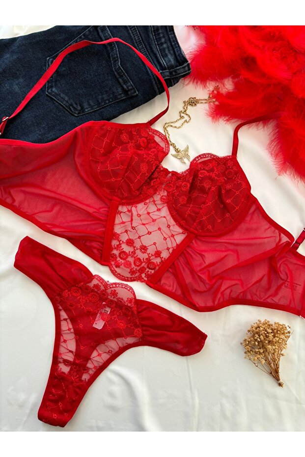 Kırmızı Bralet Takım - 5