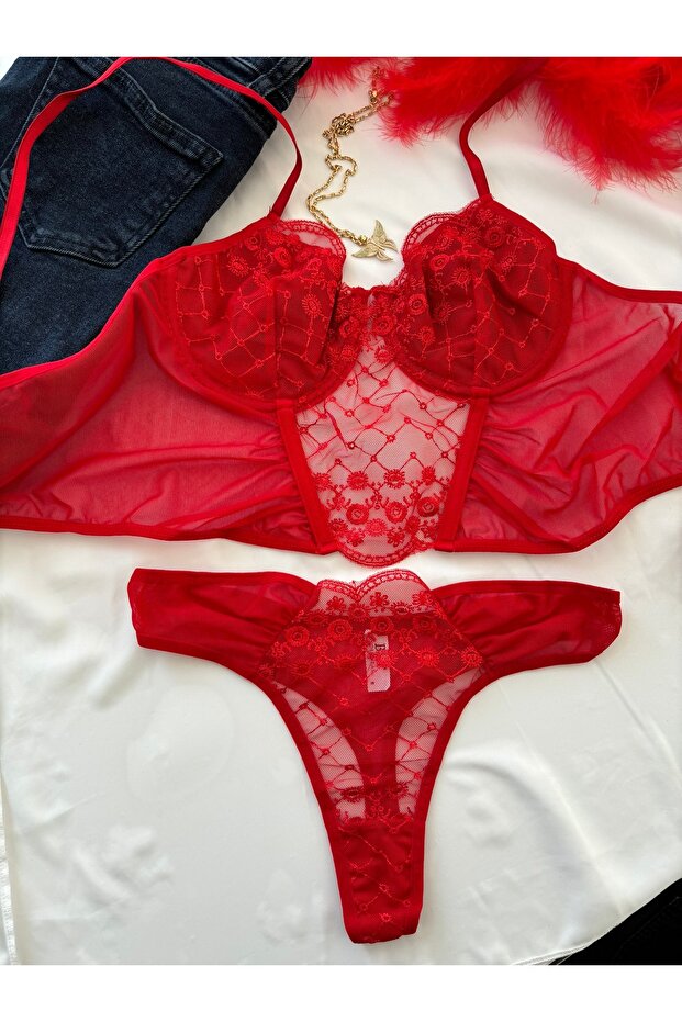 Kırmızı Bralet Takım - 6