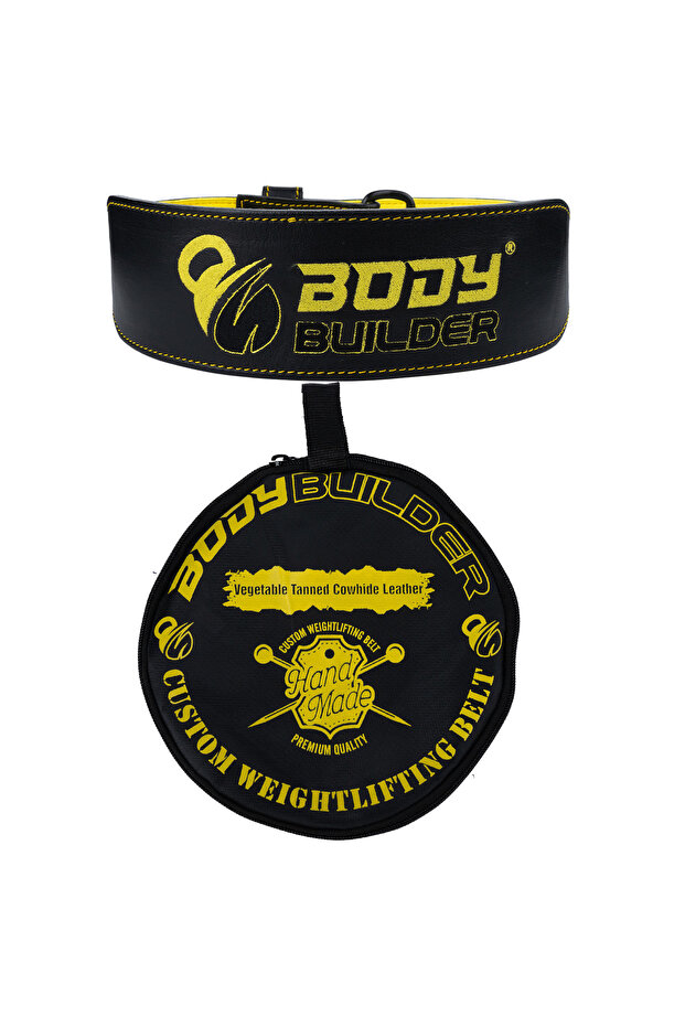 Leather Lifting Belt With Bag, XL, Black