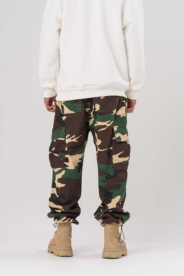 Hunter Kargo Cep ve Paça Ayarlı Kamuflaj Gabardin Pantolon - 8