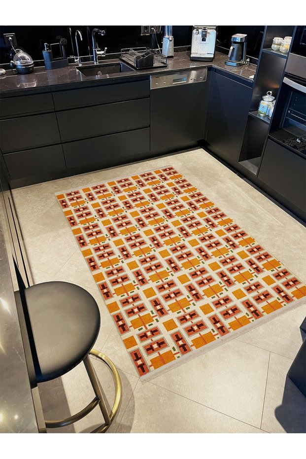 Paris Collection Multicolored Geometric Shapes Patterned Modern Decorative Carpet 171