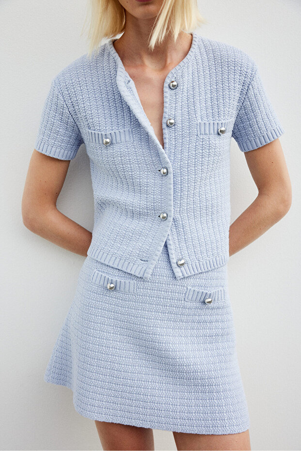 Tekstüre Triko Etek - 3