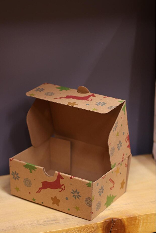 Yılbaşı Noel kutusu 13x8x18 cm ölçü 3 adet - 5