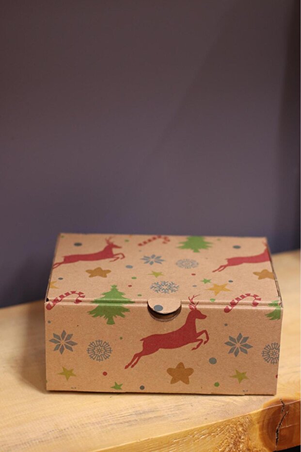 Yılbaşı Noel kutusu 13x8x18 cm ölçü 3 adet - 4