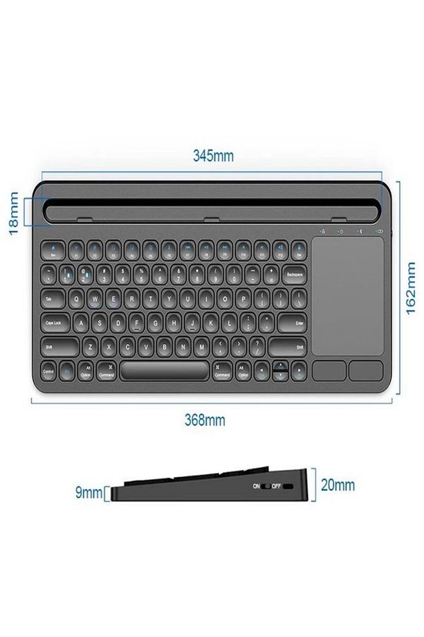 Türkçe Q, Type-c Şarjlı, Touchpad, Telefon, Tablet Standlı Bluetooth Klavye Ios/android/windows - 2