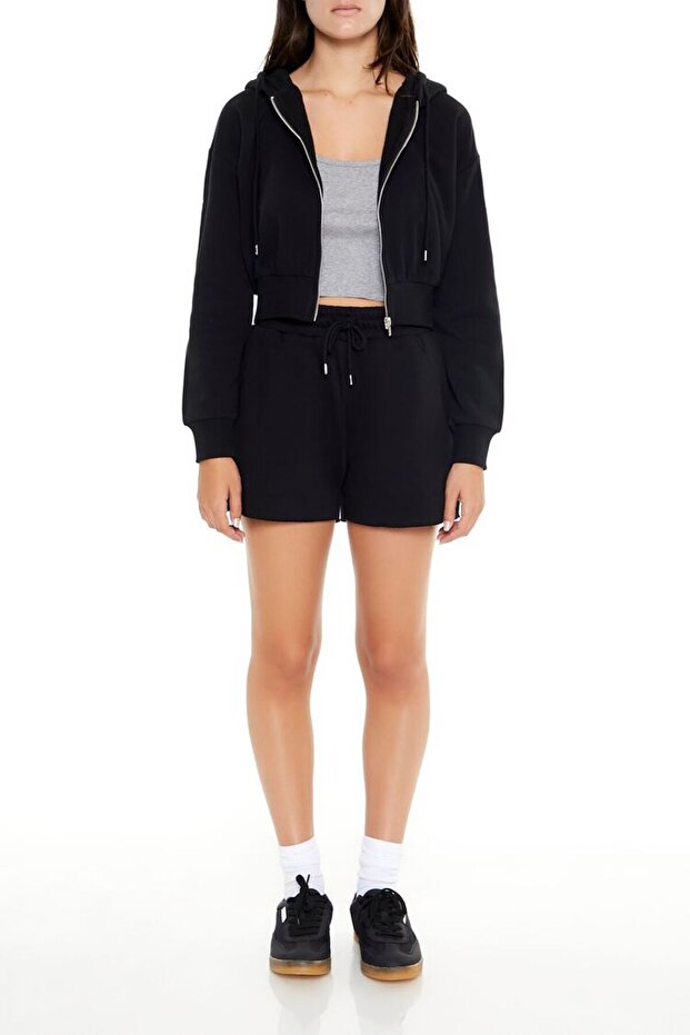 Basic Polar Fermuarlı Kapüşonlu Sweatshirt - 4