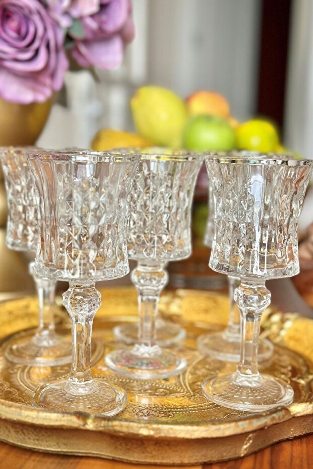 Kadeh, 6'lı, Ayaklı Cam Bardak, Kahve Yanı Su Bardağı, 140 ml - 2