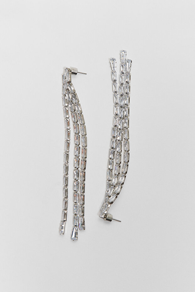 Shiny Stone Dangle Earrings - 4