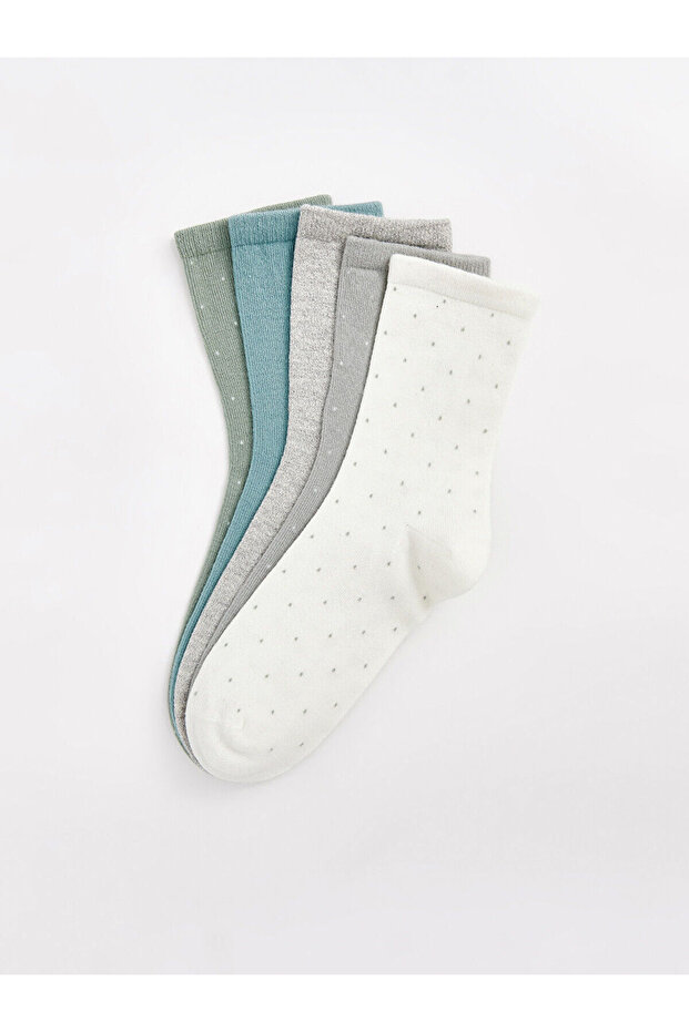 Lcwk Desenli Kadın Soket Çorap 5'li Paket - 1