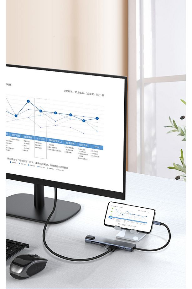 8 Port Type C Hub, 100W PD Şarj, 4K HDMI, USB 3.0, Ethernet, MicroSD/SD Kart Okuyucu, MacBook Uyumlu - 4