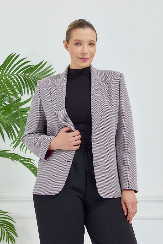 سترة نسائية كلاسيكية بأزرار من القماش القطني - 8