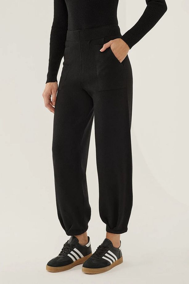 Yüksek Bel Triko Jogger Pantolon - 3