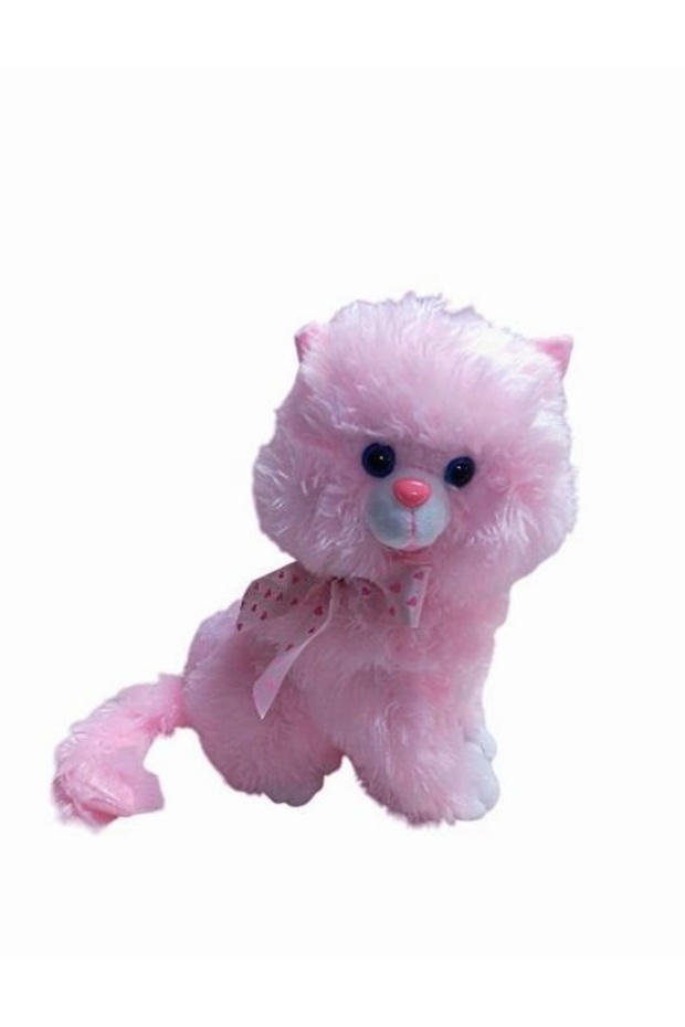 Plush Toy Sitting Chubby Cute Voice Plush Pink Cat 45 cm