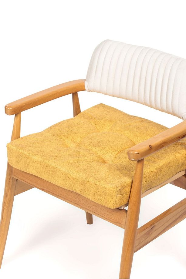 Sandalye Minderi Bahçe-balkon Minder 50x50x8cm 4 Adet Sarı - 2