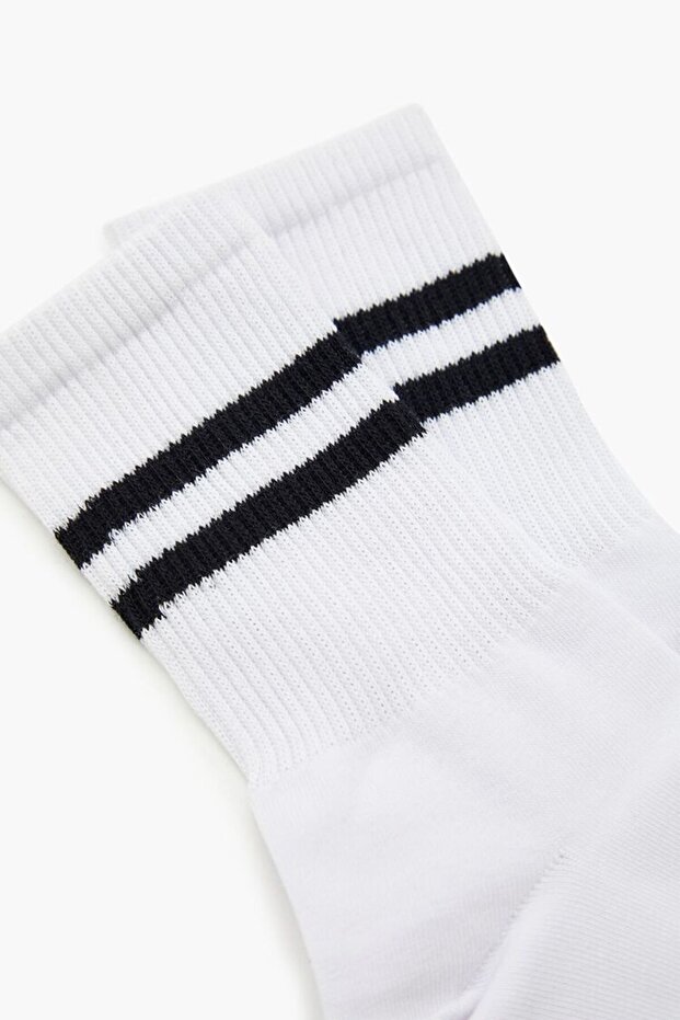 Şeritli Diz Altı Çoraplar - 3