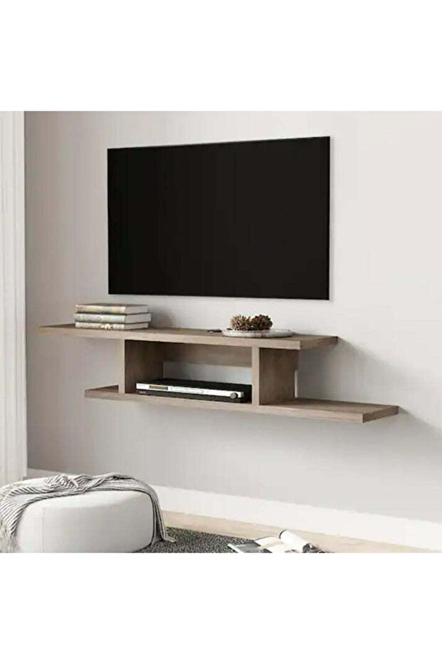 Floating TV Cabinet Stand Wall Mounted Media Console Shelf - Beige