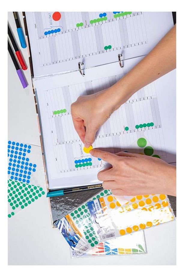 25 mm Renkli Hazır Yuvarlak Etiket 100 lü 1 Paket Mix Color Ofis Etiketleri Kendinden Yapışkanlı Nok - 5
