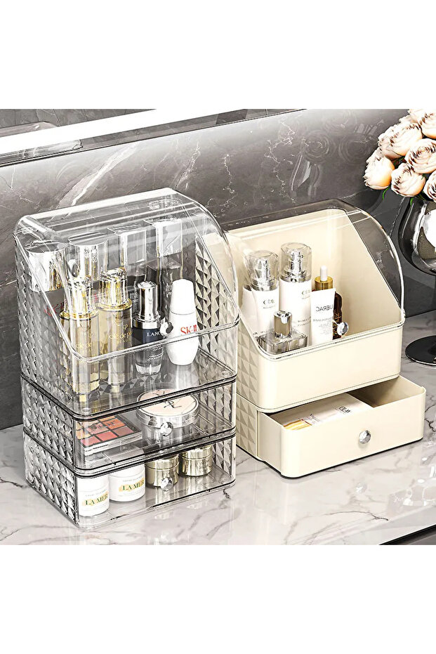 Yimijia cosmetics storage box storage box high-end light luxury desktop makeup box drawer-style d... - 2