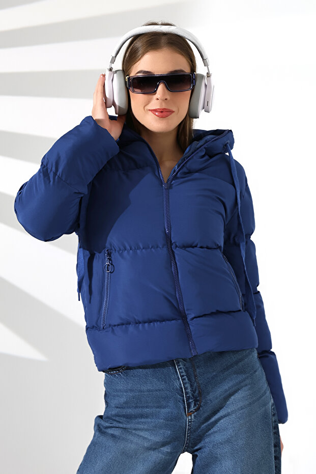 Kadın Kapüşonlu Şişme Mont - 4