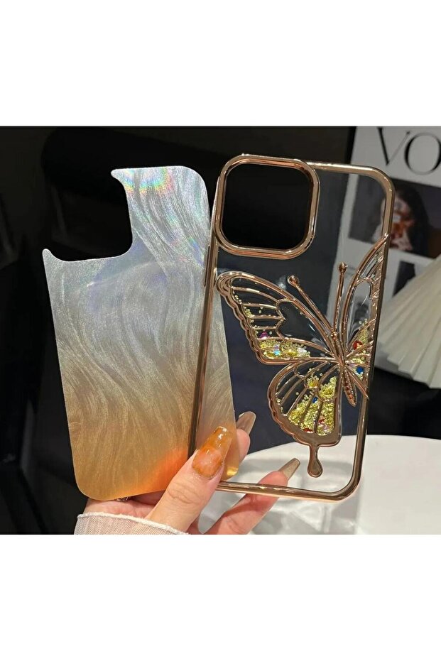 حافظة بنمط الفراشة متوافقة مع هاتف Iphone 11، يمكن استخدامها إما شفافة أو لامعة - 3