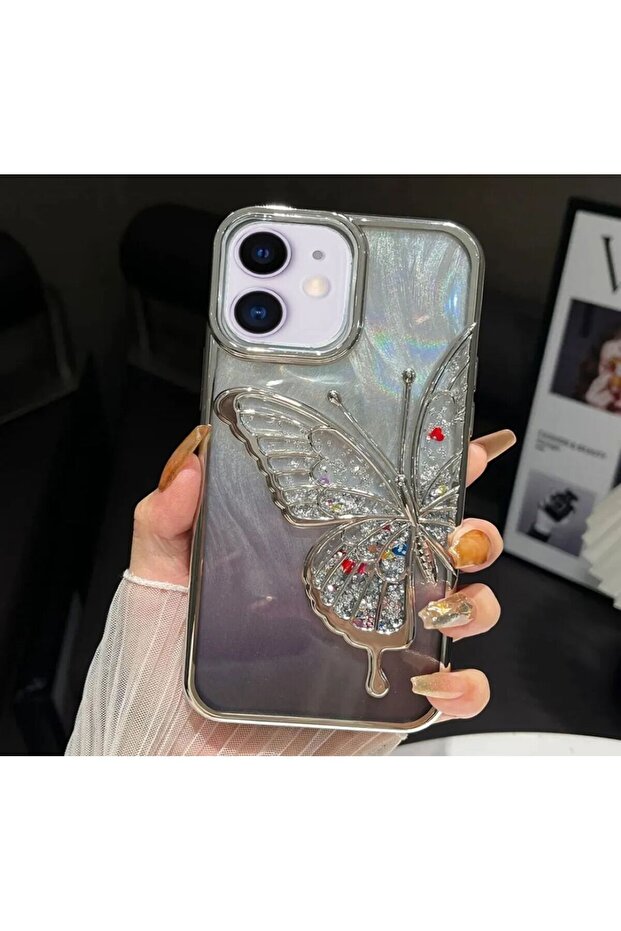 حافظة بنمط الفراشة متوافقة مع هاتف Iphone 11، يمكن استخدامها إما شفافة أو لامعة - 2