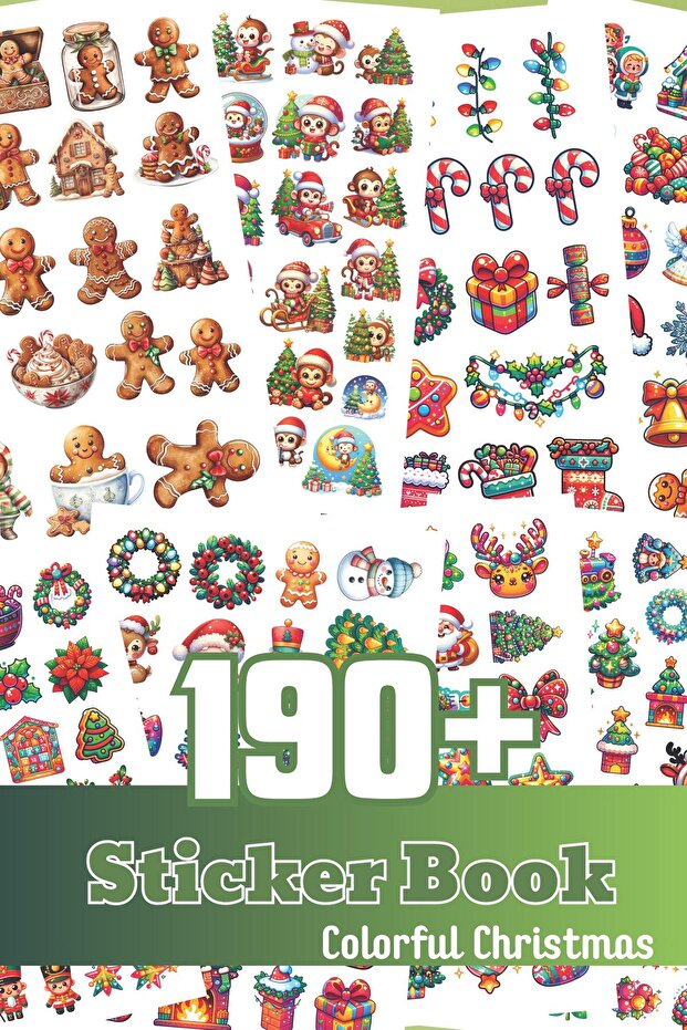 New Year Sticker, 190 Piece Sticker Set, Sticker Notebook, Sticker Book, New Year Ornament, New Year Decoration