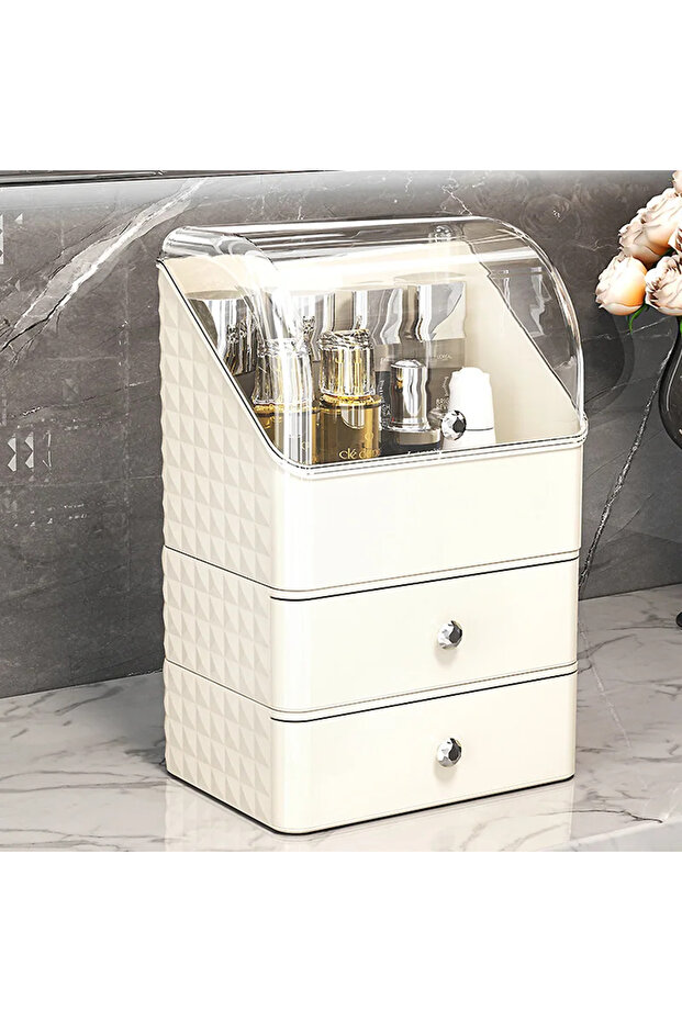 Yimijia cosmetics storage box storage box high-end light luxury desktop makeup box drawer-style d... - 4