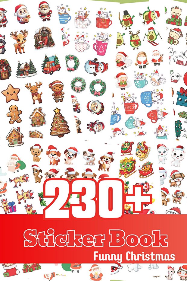 New Year Sticker, 230 Piece Sticker Set, Sticker Notebook, Sticker Book, New Year Ornament, New Year Decoration