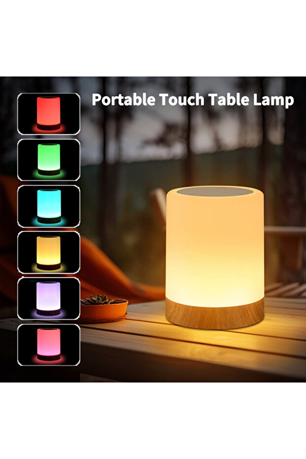 White Portable Bedside Table Lamp Room Decoration USB Rechargeable Desk Lamp Desktop Night Light for