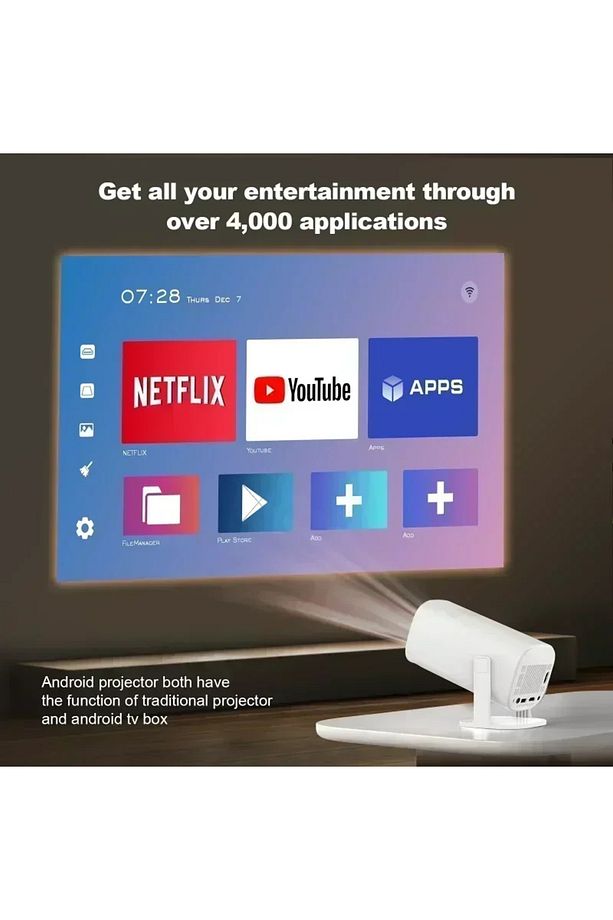 HY300 Upgraded P30 Projector 4K 1080P Android 11 Mini Smart Portable Projector WiFi6 Compatible w... - 5