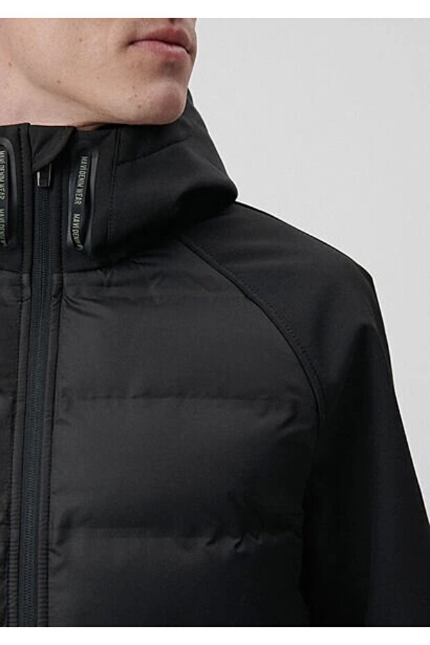 PROTECH Kapüşonlu Siyah Mont - 7