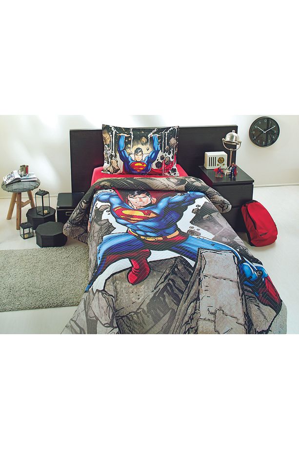 Superman Stone Tek Kişilik Lisanslı Kapitone Çocuk Nevresim Takımı - 2
