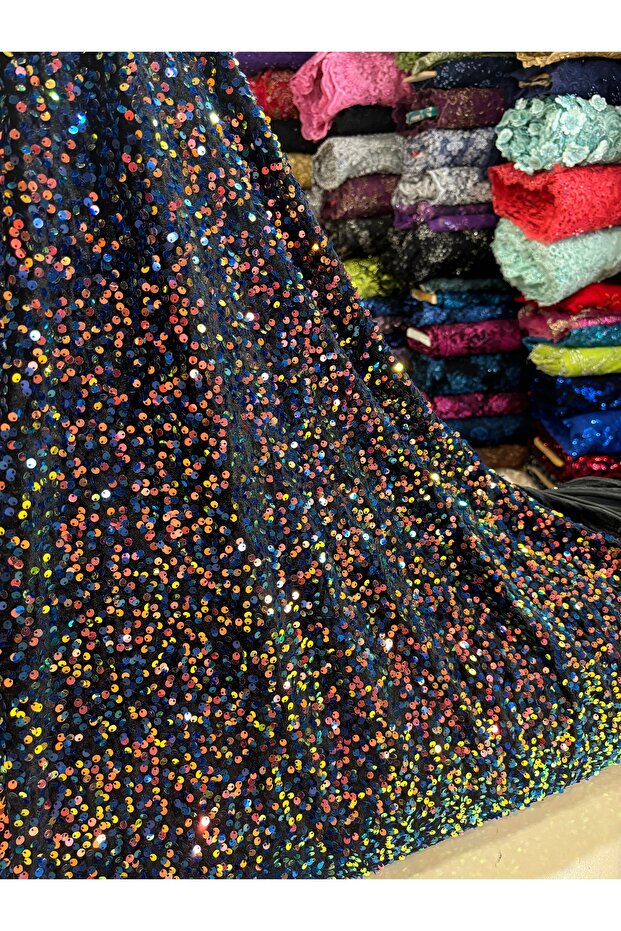 PULLU KADİFE KUMAŞ - 1