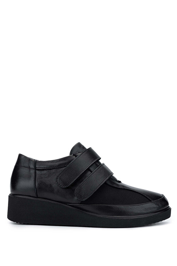 Women's Genuine Leather Black Casual Shoes