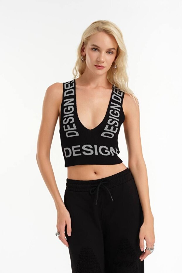 Örme Design Yazılı Crop - 1
