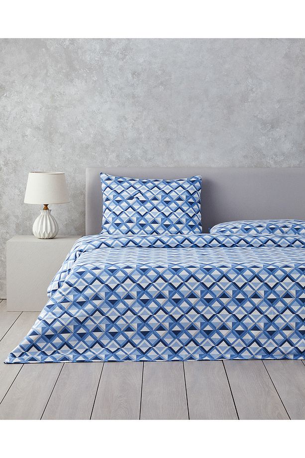 Mini Argyle Tek Kişilik Nevresim Takımı Mavi - 4