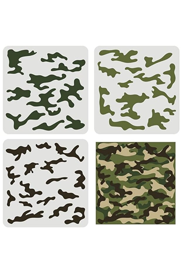 3 pcs Camo Stencil Kit 11.8x11.8inch Camo Stencils for Spray Paint Camouflage Pattern Stencils fo...