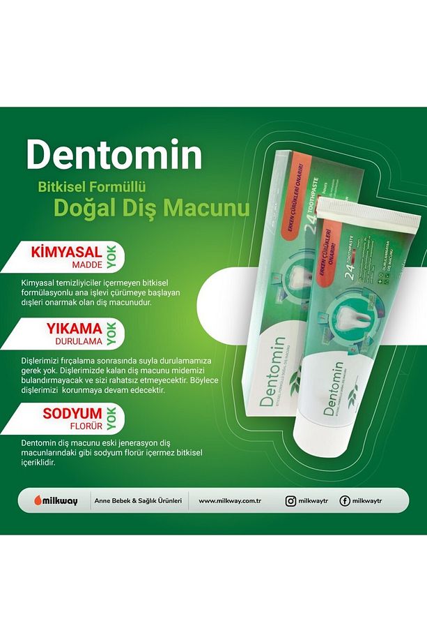 Dentomin Bitkisel Formül Doğal Diş Macunu 2 Adet - 3